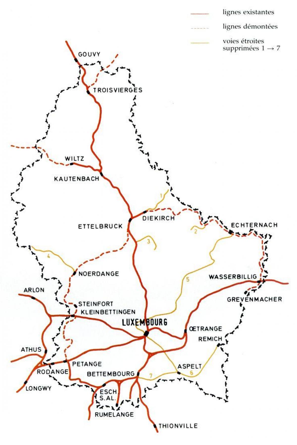 რუკა ლუქსემბურგი მატარებლის სადგური