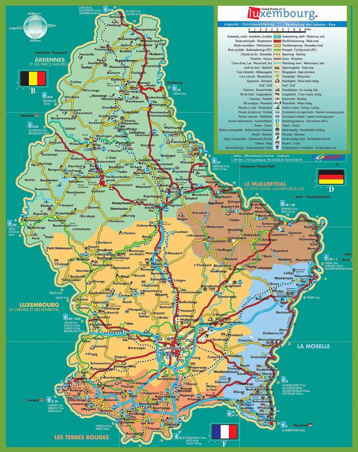 ლუქსემბურგი ატრაქციონები რუკა